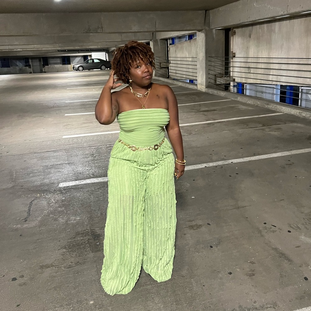 Green Ruffles Jumpsuit